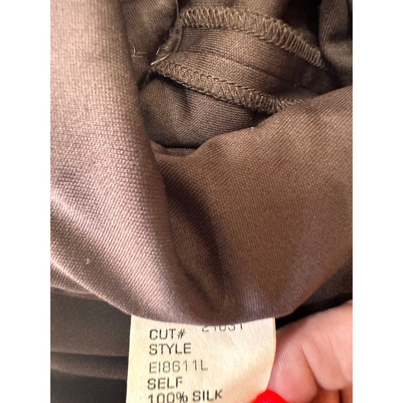 Tadashi Collection Brown Evening‎ Gown Maxi Dress Pleated Rhinestone Formal - Picture 10 of 14